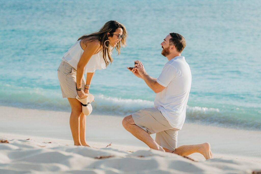 grand cayman seven mile beach surprise proposal engagement will lilla