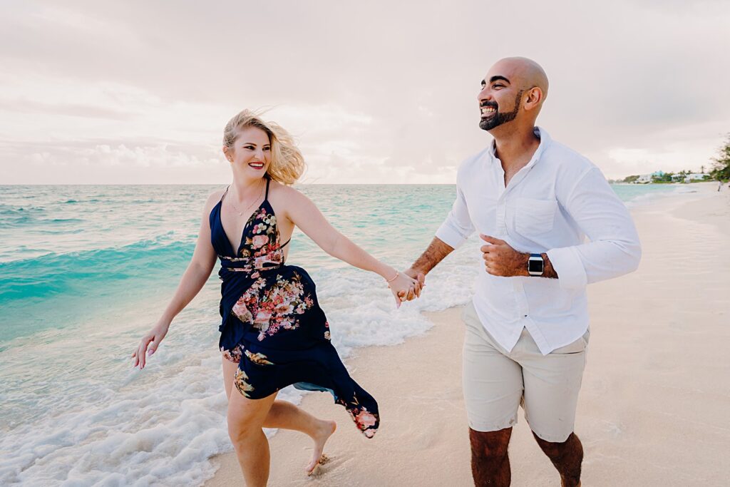 cayman islands seven mile beach couple engagement photography