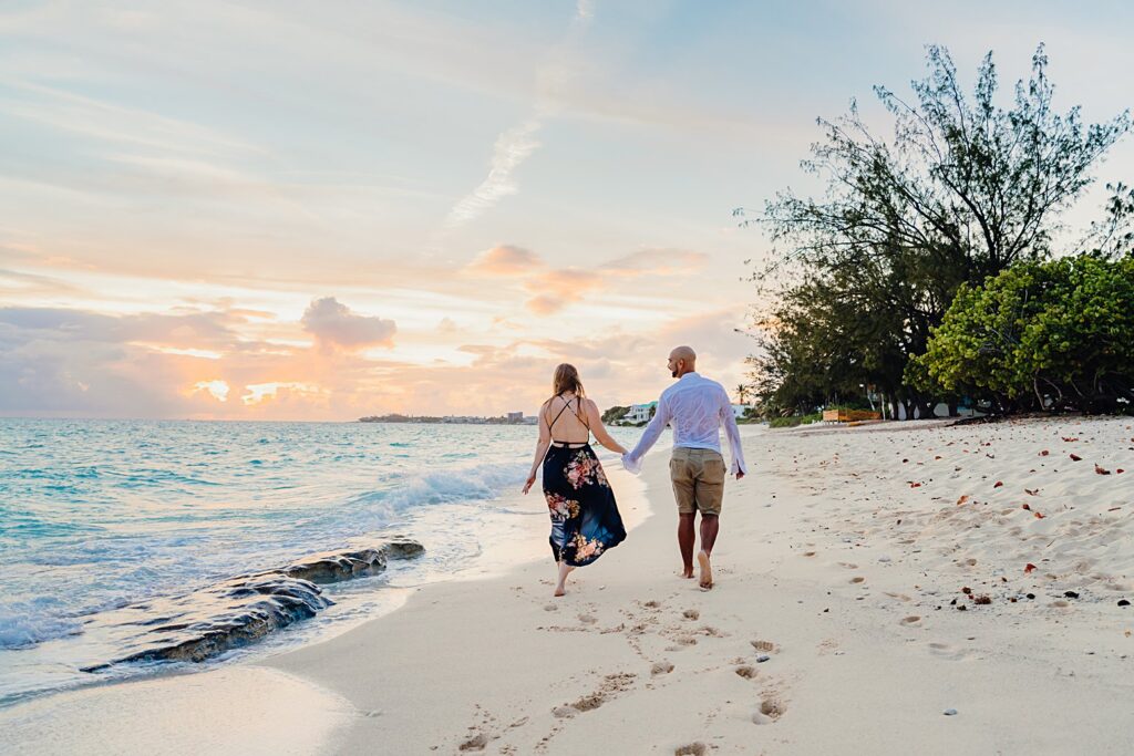 cayman islands seven mile beach couple engagement photography