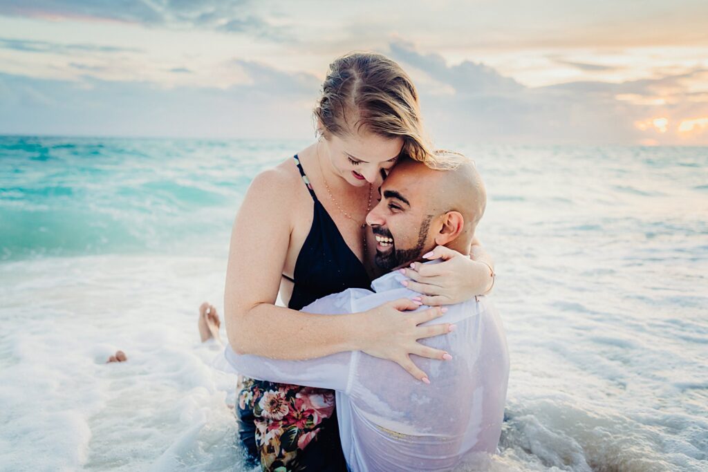 cayman islands seven mile beach couple engagement photography