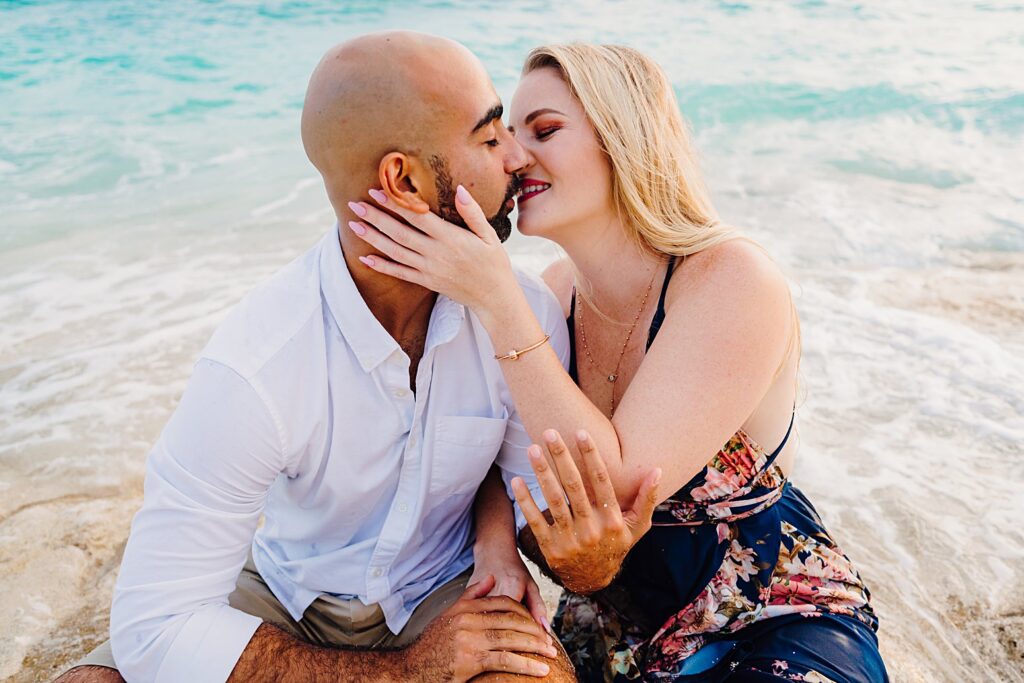 cayman islands seven mile beach couple engagement photography