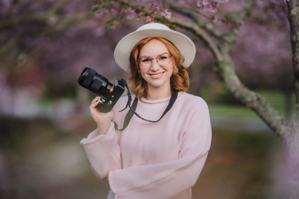 auckland botanical gardens cherry blossom portrait photographer