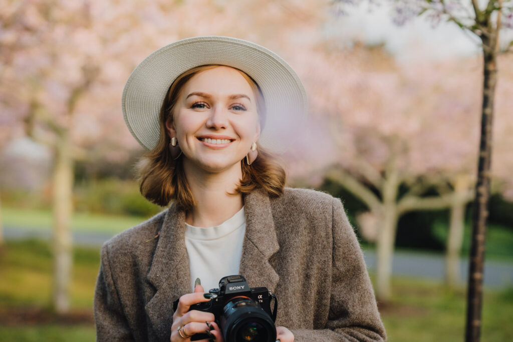 auckland botanical gardens cherry blossom portrait photographer