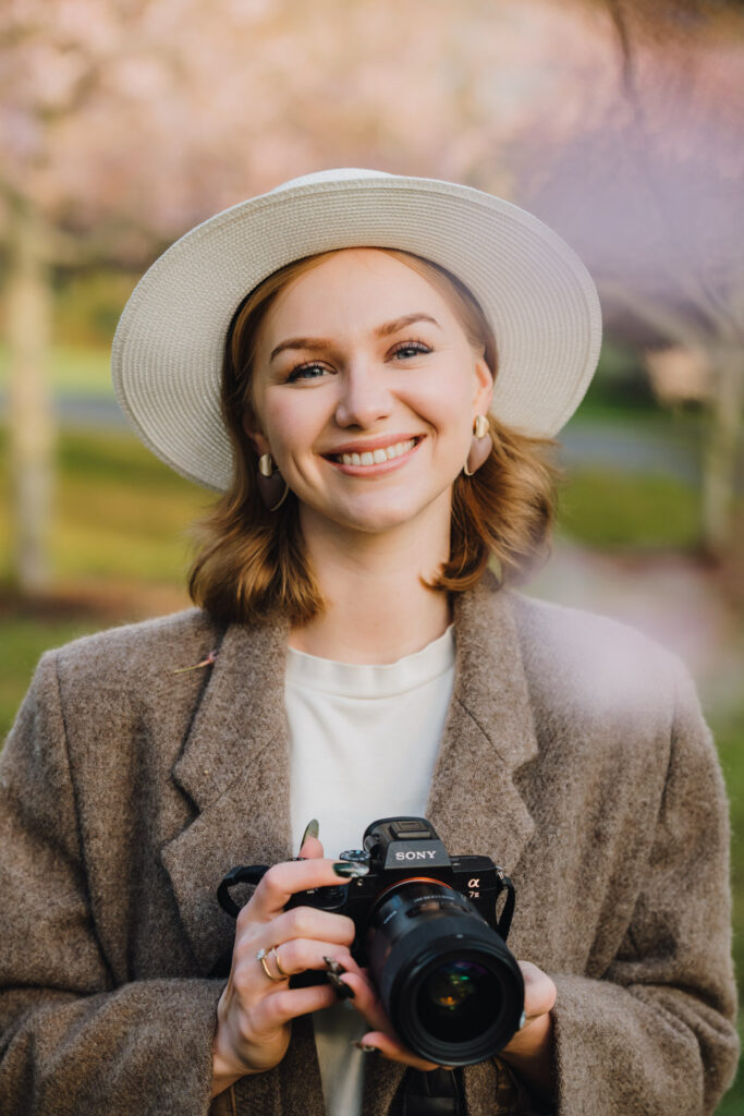 auckland botanical gardens cherry blossom portrait photographer