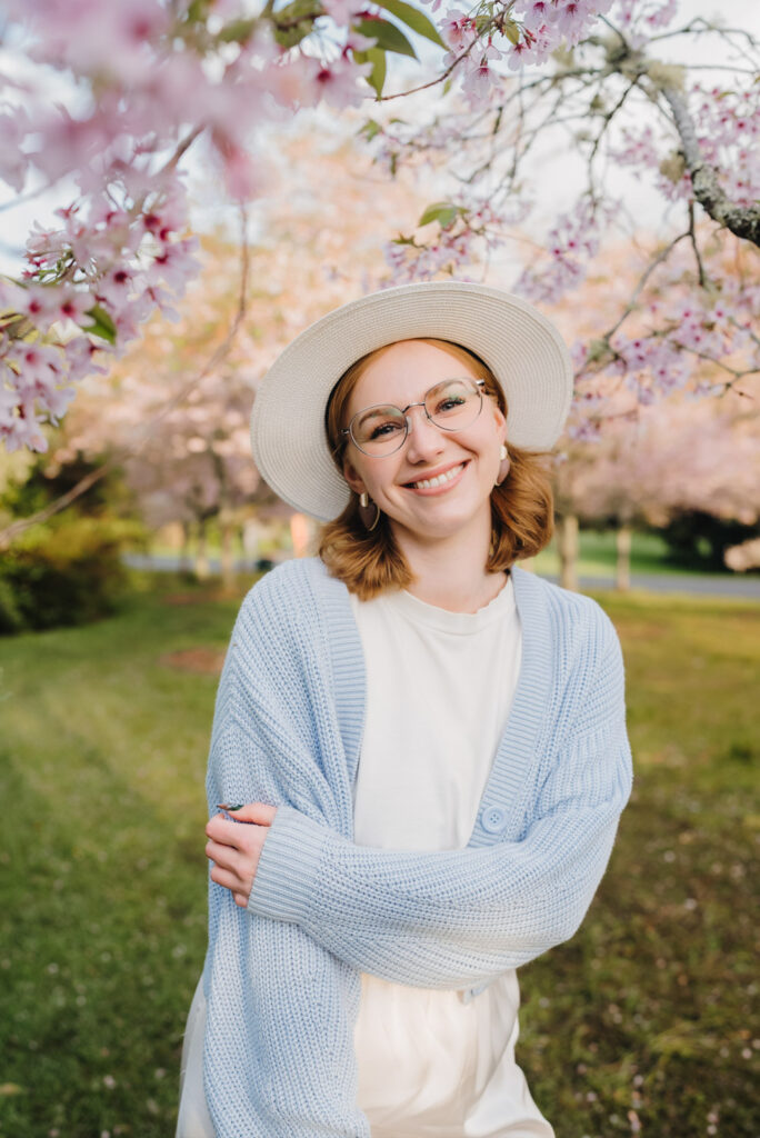 auckland botanical gardens cherry blossom portrait photographer