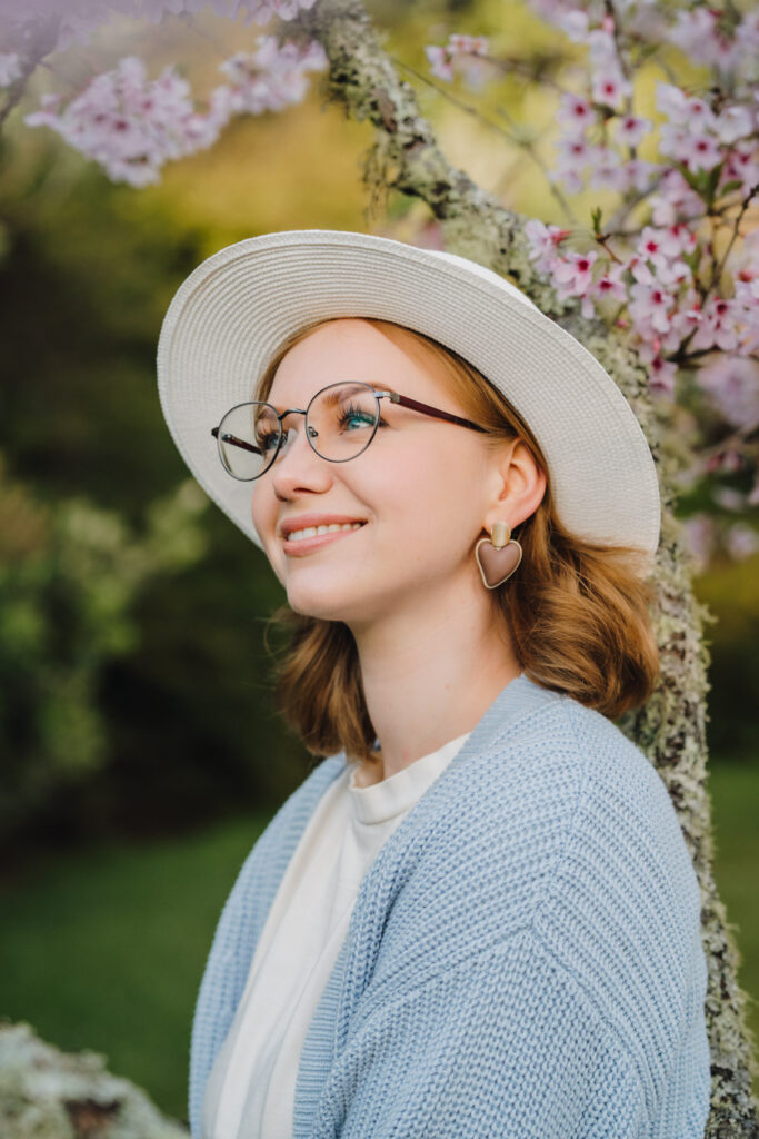 auckland botanical gardens cherry blossom portrait photographer