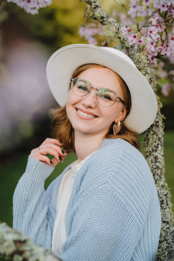 auckland botanical gardens cherry blossom portrait photographer