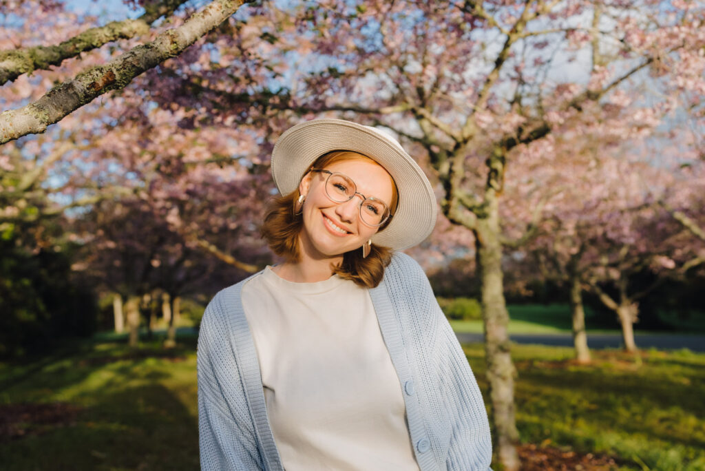 auckland botanical gardens cherry blossom portrait photographer