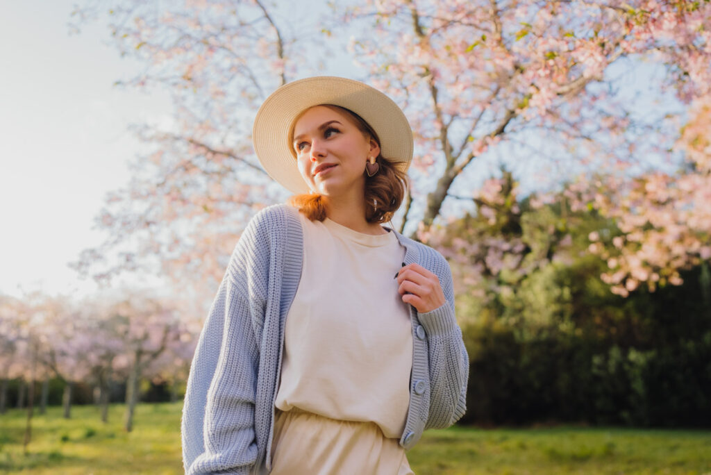 auckland botanical gardens cherry blossom portrait photographer