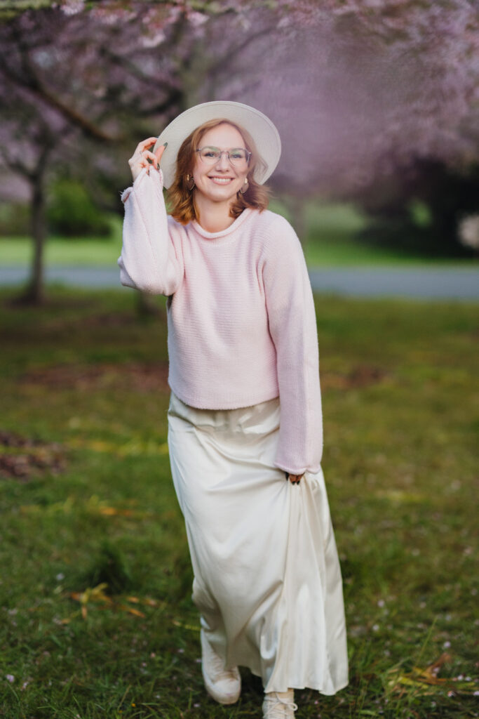 auckland botanical gardens cherry blossom portrait photographer