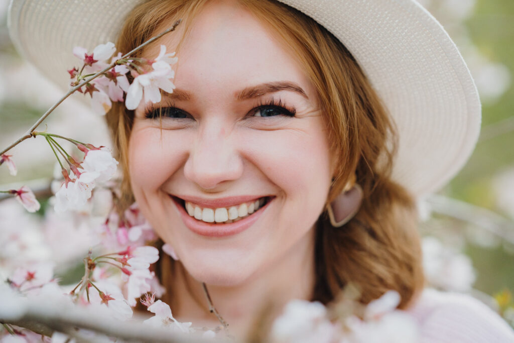 auckland botanical gardens cherry blossom portrait photographer