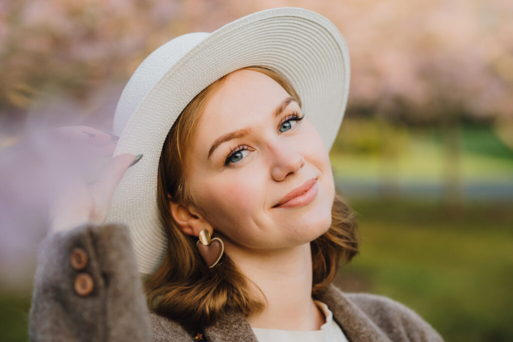 auckland botanical gardens cherry blossom portrait photographer